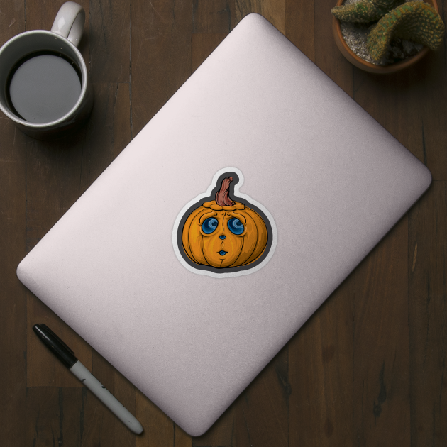 Scared Orange Pumpkin by PatrioTEEism